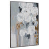 Cascading Gray Hand Painted Giclee, Grey, white, gold