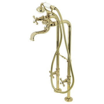 CCK226K2 Freestanding Tub Faucet Package With Supply Line, Polished Brass