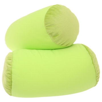 Microbead Neck Roll Bolster Pillows, 13"x6", Green
