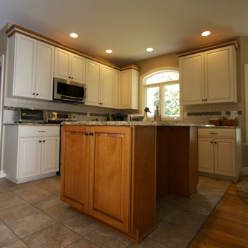 White Maple Transitional Kitchen With Custom Island in Takoma Park, MD