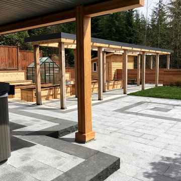 After, looking South from West side -  closer view of pergola & patio