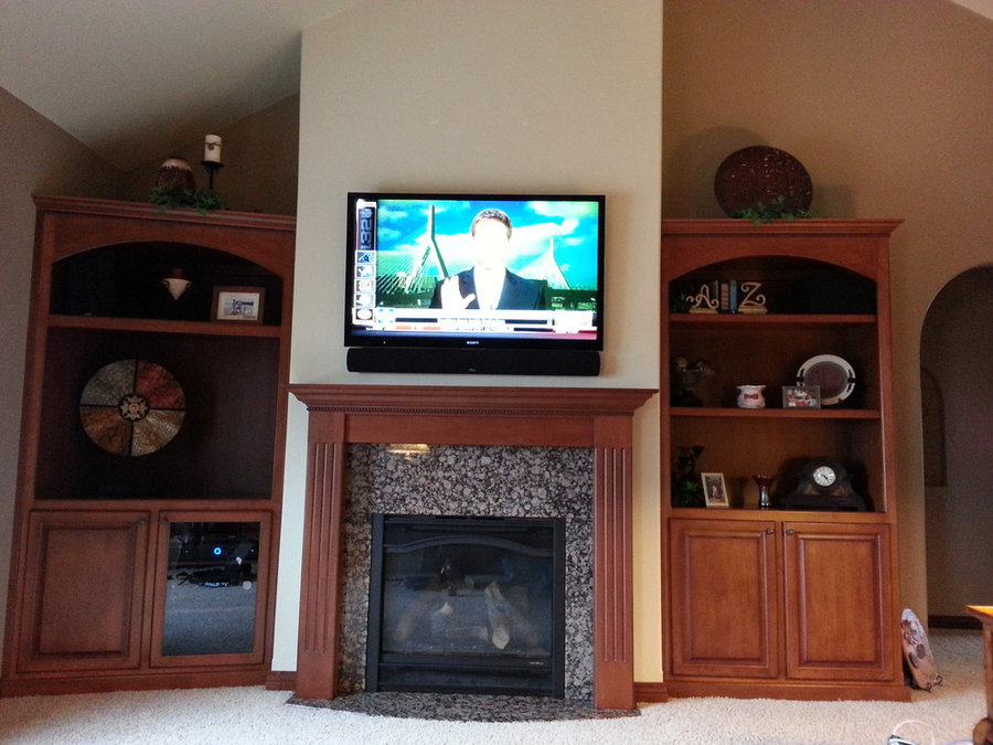 Traditional Living Room Television Installation