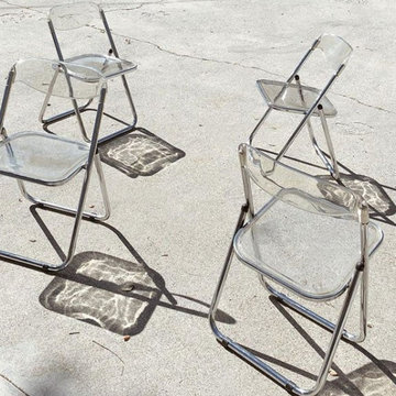 Modern Clear Lucite and Acrylic Folding Game Chairs