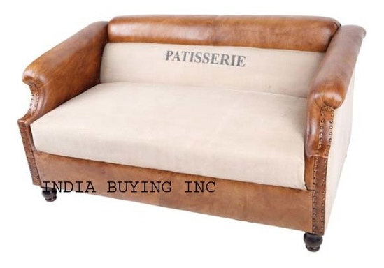Industrial leather and canvas furniture from India buying inc