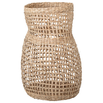 Decorative 20" Handwoven Natural Seagrass Vase