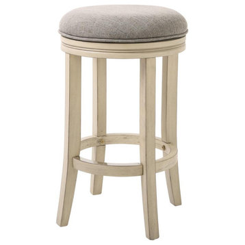New Ridge Home Victoria 25 Counter Height Swivel Stool In Distressed Ivory...