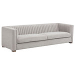 Sunpan - Sunpan Club Collection Caitlin Sofa - Hemingway Silver - Make a statement with this sofa from our Club Collection featuring striking channel tufting on the seatback. Stocked in our hemingway silver fabric with antique brass feet. Suitable for residential and commercial environments.