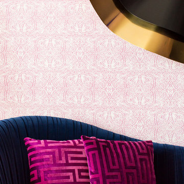 Magenta and Navy Pad Living Room