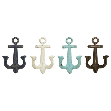 Multicolored Metal Anchor Wall Hooks
