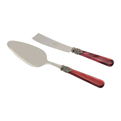 Arvind Group - Napoleon Cake Servers, Set of 2, Bordeaux - Serving Utensils