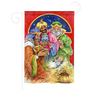 Nativity Three Kings Gifts 2-Sided Impression Garden Flag