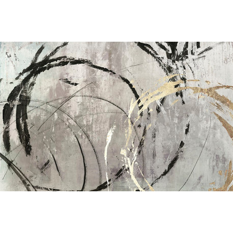 "Grey Abstract I" Fine Art Giant Canvas Print, 54"x84"