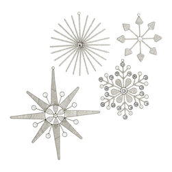 BEADED SNOWFLAKES - SMALL - NEW - Christmas Ornaments
