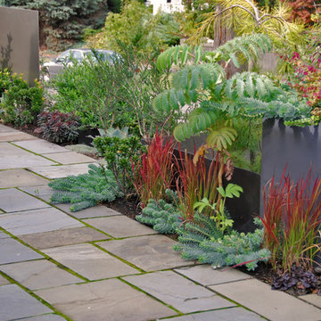 Powder coated steel planters and screens