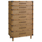 Tommy Bahama Home - Bridgetown Chest - The 7-drawer chest offers ample storage with woven raffia drawer fronts and end panels, framed in leather-wrapped bamboo carvings. A perfect addition to any bedroom.
