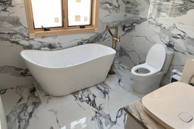 Bathroom - mediterranean bathroom idea in New York