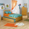 Twin Brooklyn Platform Bed / Raised Panel Trundle / Natural Maple