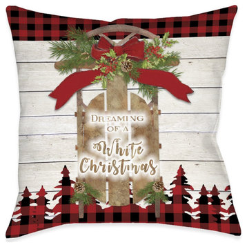White Christmas Indoor Pillow, 18"x18"