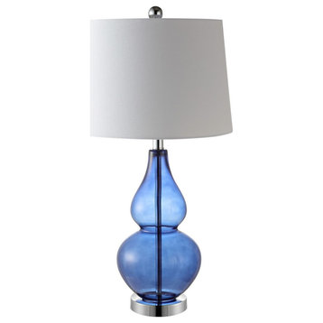 Safavieh Frena Table Lamp Set of 2 Blue/Chrome