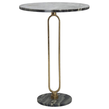 Alexus End or Side Table, Black and Gold