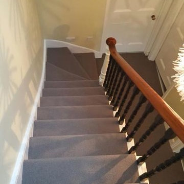 Grey Carpet to Stairs Installed by our Technicians