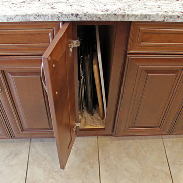 Waypoint Cherry Chocolate Cabinets and Giallo Ornamental Granite Countertops