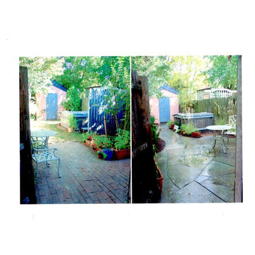 Irregular Bluestone Patio Townhouse Backyard