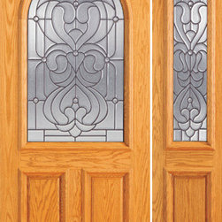 Pre-hung Mahogany Radius Li Entry One Sidelite Door - Front Doors