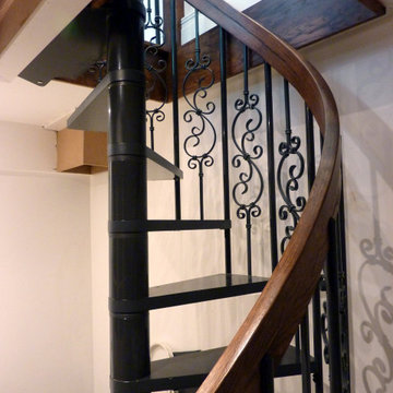 Humphrey Munsen Style Kitchen with Spiral Stairs