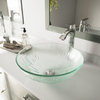 VIGO Sintra Glass Vessel Sink and Faucet Set, Chrome, Icicles