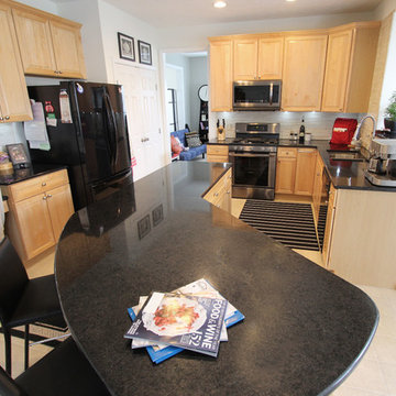 Cambria Edinburgh Countertops with No Grout Beige Tile ~ Copley, OH