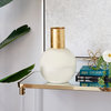 Zimlay Modern Round White And Gold Iron Vase 46030