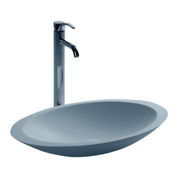 ADM Bathroom Design - ADM Elipsed Countertop Sink, White, 24", Matte White - Bathroom Sinks