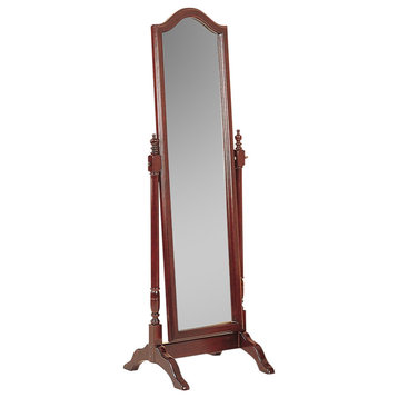 Coaster Rectangular Wood Cheval Mirror with Arched Top in Merlot