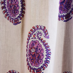 Purple Floral Curtain - Windows And Doors