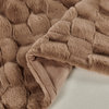 Brick Textured Faux Fur Throw Blanket, Taupe