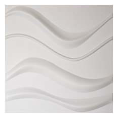 Easy Peel & Stick 3D Wall Panel, Gapless Wave Design,  12 Panels, 32 Sq.Ft.