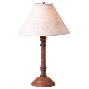Irvin's Country Tinware Gatlin Lamp in Hartford Pumpkin with Shade