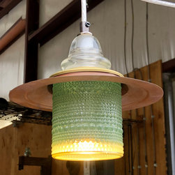 Insulator Light Pendant Lantern Bubble Glass Globe - Aqua - Pendant Lighting