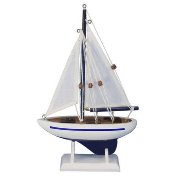 Wooden Enterprise Model Sailboat Decoration 9' - Small Wood Sailboat - Wooden