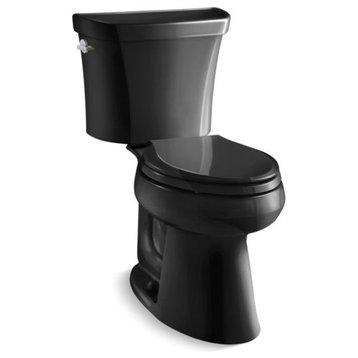 Kohler Highline 2-Piece Elongated Dual-Flush Toilet w/ Left-Hand Lever, Black