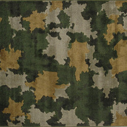 LA Rug Inc - Camouflage Rug, Multi-Color - Kids Rugs