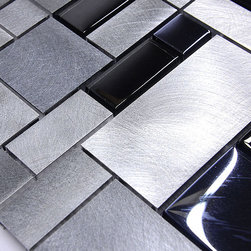 Metal Black Glass Backsplash Tile - Tile