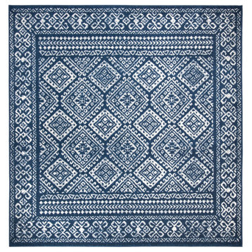 Safavieh Tulum Tul264N Traditional Rug, Navy and Ivory, 12'0"x12'0" Square