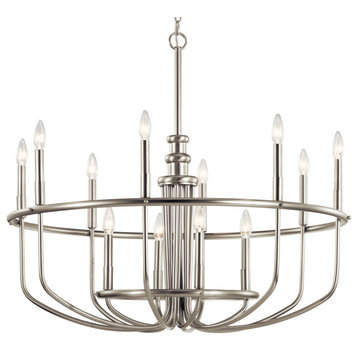 Kichler 52305 Capitol Hill 12 Light 35"W Taper Candle Style - Brushed Nickel