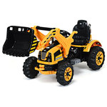 Costway - Costway 12V Battery Powered Kids Ride On Truck With Front Loader Digger Yellow - This is our latest fantastic and functional pedal powered kids ride on excavator for your lovely children. It provides a realistic styling and real working bucket for loads of fun. This fully-equipped front loader will move up and down, bucket in and out when your little builder controls handles. The excavator could suit for digging sand, snow, even toys. Don't hesitate to buy one! Help to build your kid's physical skills and behave confidently.