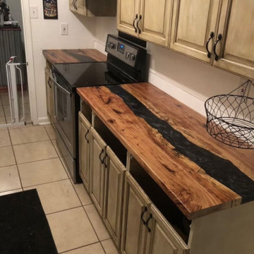 Custom epoxy live edge countertop