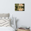 The Reflection of Wooddale Covered Bridge Aged Canvas Wall Art Print, 12" X 16"