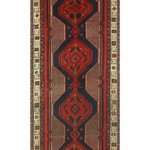 Noori Rug - Fine Vintage Distressed Attila Red/Beige Runner, 3'10x13'2 - This Fine Vintage Distressed Attila was hand-knotted by skilled artisans in Pakistan. Featuring a distressed traditional pattern, this premium wool rug features shades of red and beige.