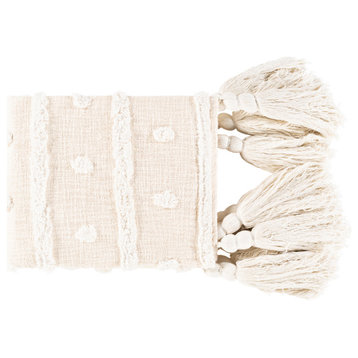 Dallan Throw Blanket, White/Cream